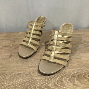 Donald J Pliner Cream Strappy Heels